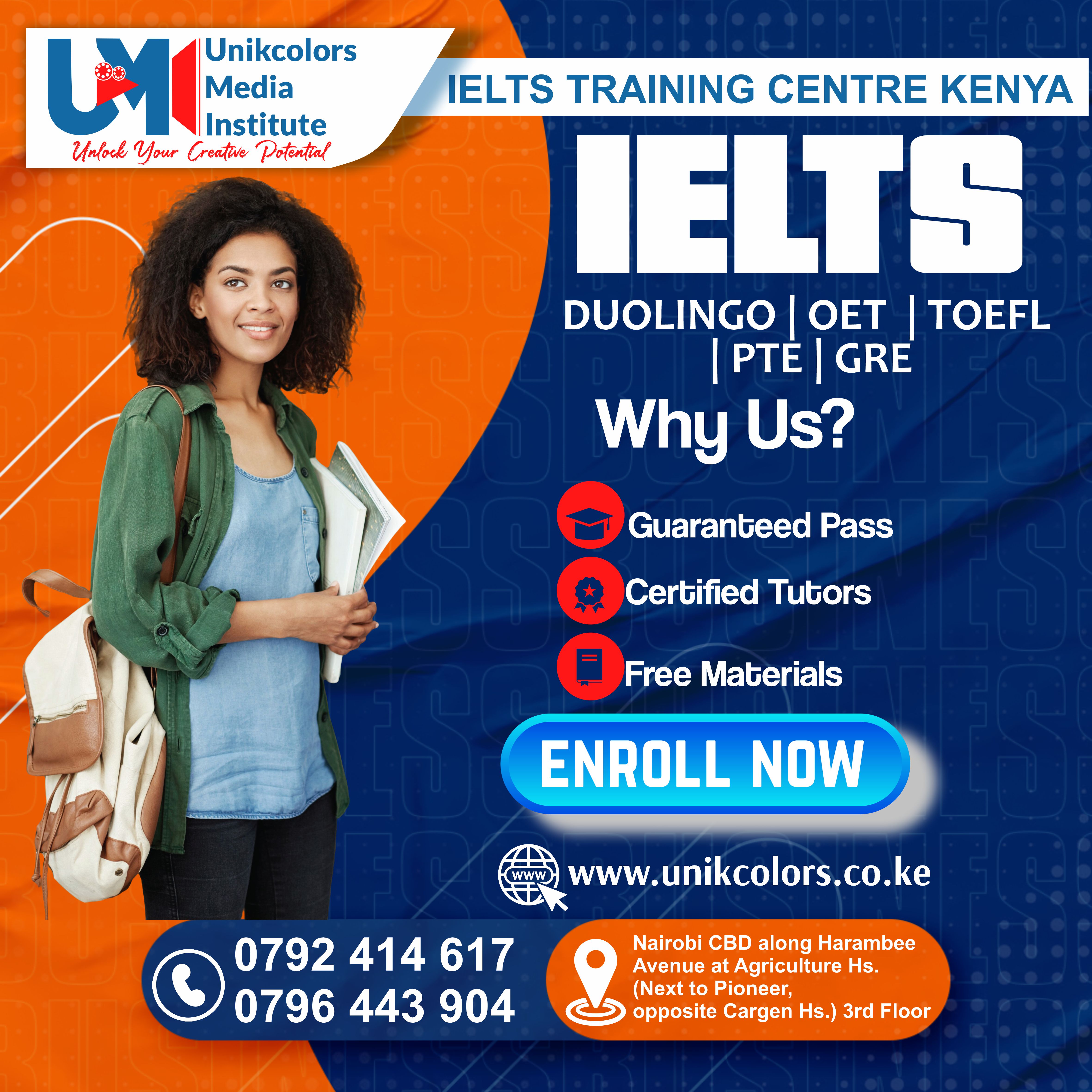 IELTS TRAINING CENTRE KENYA - IELTS PREPARATION | OET | TOEFL | PTE | GRE | DUOLINGO